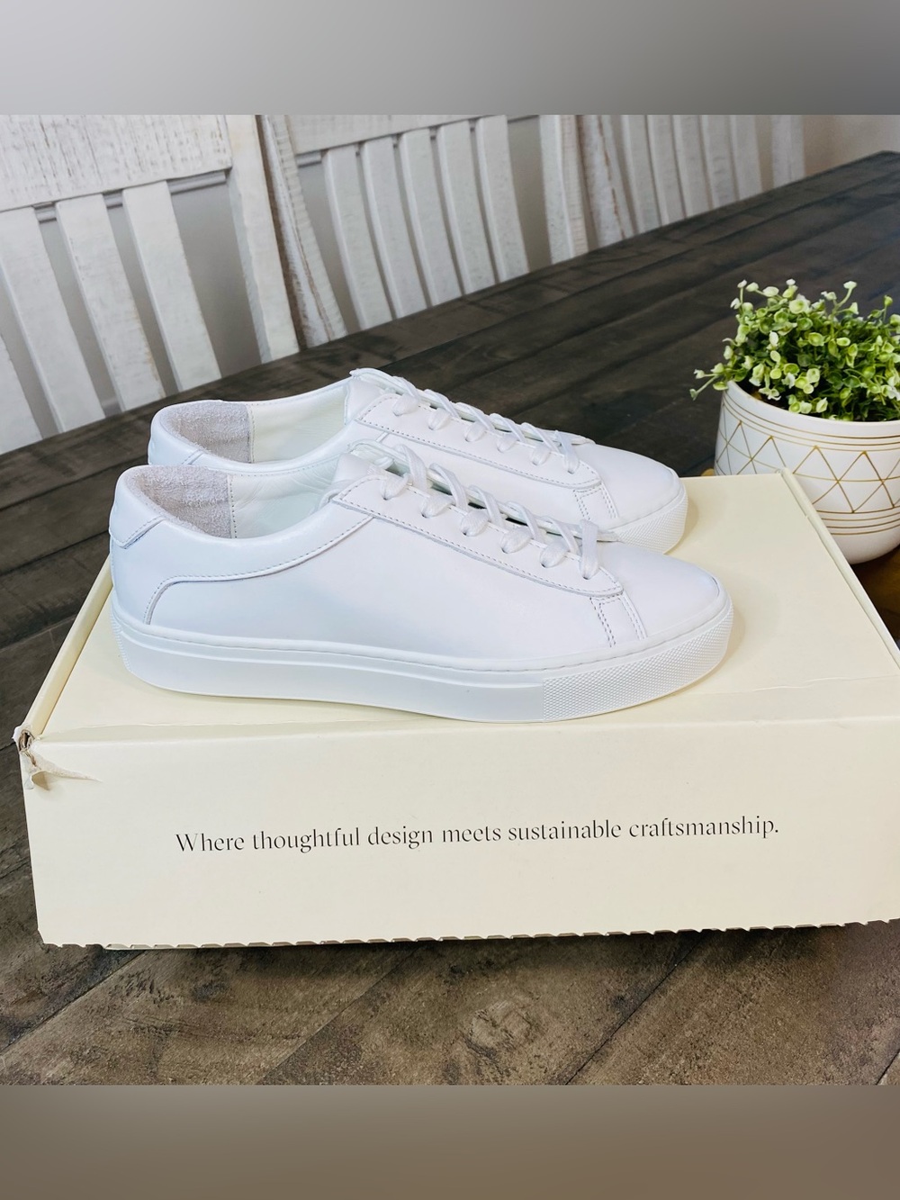 Koio Capri Luxury Leather Low Top White Sneakers - Women’s Size 5 (EU 35)
